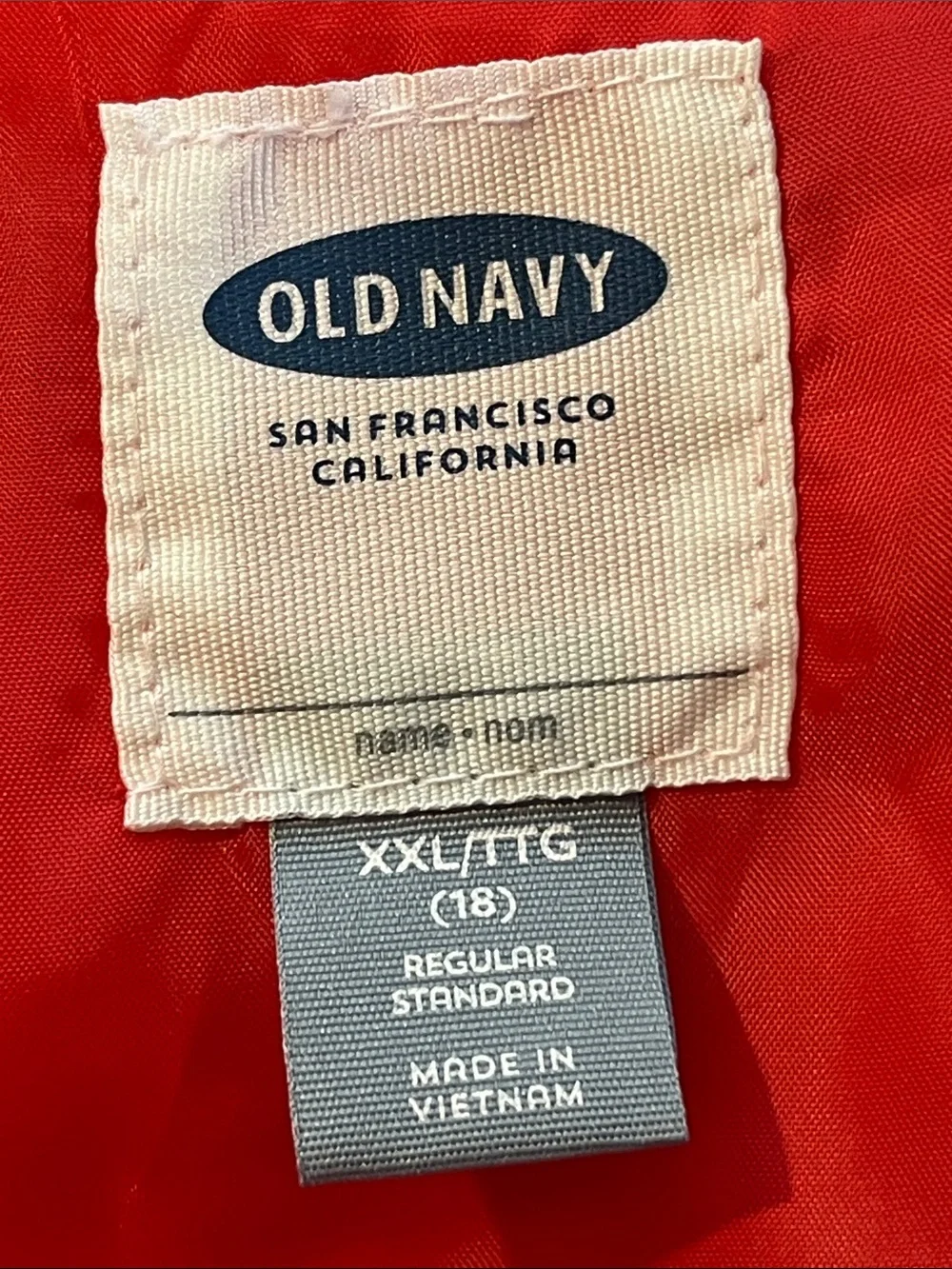 Old Navy Blue Puffer Vest with Red Interior